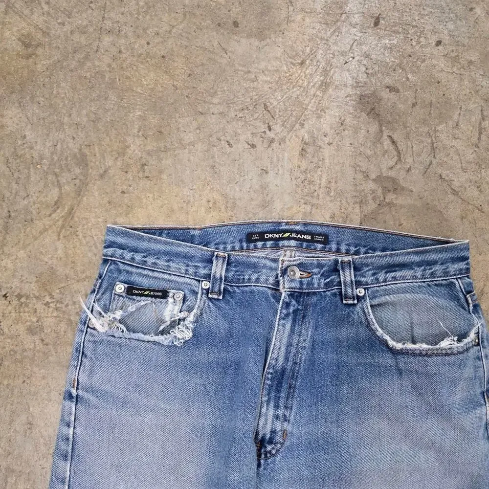Vintage Y2K Pocket Faded DNKY Denim Jeans (34x34)